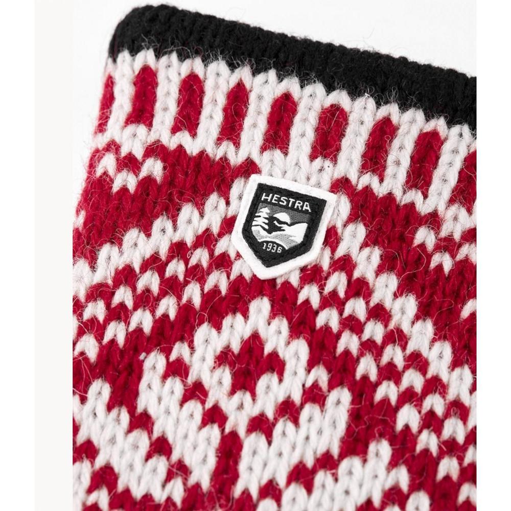 NEW HESTRA nordic wool mitten in red combo - Picture 2 of 2